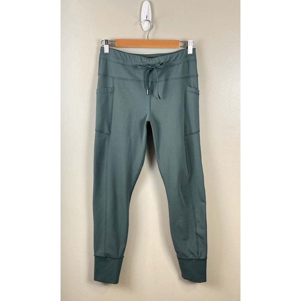 90 Degree by Reflex Women's Jogger Pants Green Flex Stretch Large Drawstring